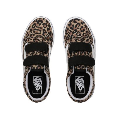 Vans Animal Checkerboard Old Skool V - Çocuk Spor Ayakkabı (Leopar Siyah)